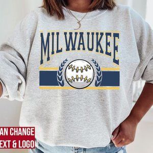 Milwaukee Baseball Sweatshirt Milwaukee Baseball shirt y2k Milwaukee retro